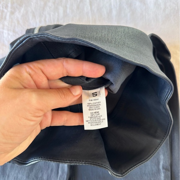SABLYN Jessica Leather Zipper Pants in Navy Blue Size Small - Picture 9 of 13